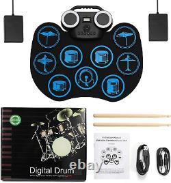 Electronic Drum Set, Uverbon Portable Roll-Up Drum Pad Electronic Drum Kit 9 for
