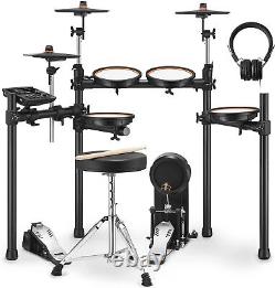 Electronic Electric Drum Kit 5 Drum 3 Cymbal + Headphone Throne