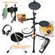 Foldable Electric Drum Kit Electronic Digital Pads, With Stool & Headphones Set