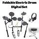 Foldable Electric Drum Kit Included Stool Headphones & Sticks Digital Set