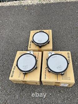 Free P&P. Set of 3 Roland PD-85 Dual Trigger Mesh Drum Pad Snare Tom Drum Pads