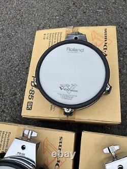 Free P&P. Set of 3 Roland PD-85 Dual Trigger Mesh Drum Pad Snare Tom Drum Pads