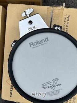 Free P&P. Set of 3 Roland PD-85 Dual Trigger Mesh Drum Pad Snare Tom Drum Pads