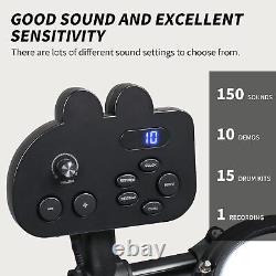 Glarry Electric Drum Kit 2 Switch Pedal 4 Pads 3 Cymbals 150 Sounds for Beginner