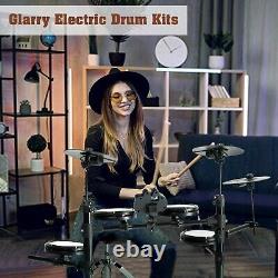 Glarry Electric Drum Set 150 Sounds 15 Drum kit with Headphone Sticks Stool Gift