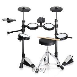 Glarry Electric Drum Set 150 Sounds 15 Drum kits with Headphone Sticks Stool