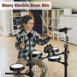 Glarry Electric Drum Set 150 Sounds 2 Switch Pedal 4 Quiet Mesh Pads Full Set