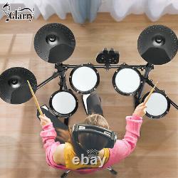 Glarry Electronic Drum Set for Beginner with 4 x 7in Drum Pads, 3x 10in Cymbals