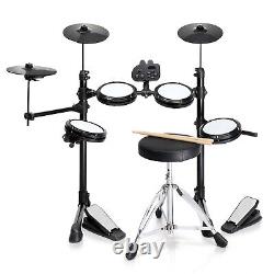 Glarry Electronic Drum Set for Beginner with 4 x 7in Drum Pads, 3x 10in Cymbals