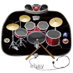 Kids Electronic Drum Kit Stick Music Play Mat Musical Fun Sound Toy Xmas Gifts