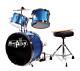Music Alley Junior Drum Kit For Kids With Drum Stool & Drum Sticks Blue