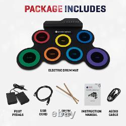 Music Electronic 7Pad Silicone Digital Drum Kit Foot Padels Audio