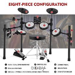 Mustar Electric Drum Set 10 Pieces Drum kits Pedals Sticks Stool USB MIDI