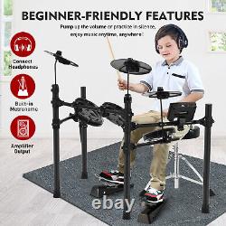 Mustar Electric Drum Set 10 Pieces Drum kits Pedals Sticks Stool USB MIDI