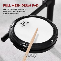 Mustar Electric Drum Set 10 Pieces Drum kits Pedals Sticks Stool USB MIDI