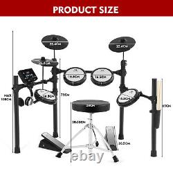 Mustar Electric Drum Set 10 Pieces Drum kits Pedals Sticks Stool USB MIDI