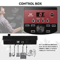 Mustar Electric Drum Set 225 Sounds 15 Drum kits Pedals Sticks Stool USB MIDI
