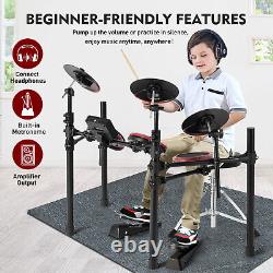 Mustar Electric Drum Set 225 Sounds 15 Drum kits Pedals Sticks Stool USB MIDI