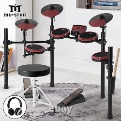 Mustar Electric Drum Set 225 Sounds 15 Drum kits Pedals Sticks Stool USB MIDI
