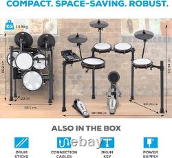 Nitro Max Electric Drum Kit Mesh Pads, Bluetooth, USB MIDI, 440+ Sounds, NEW