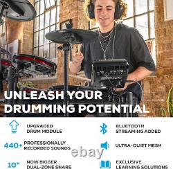 Nitro Max Electric Drum Kit Mesh Pads, Bluetooth, USB MIDI, 440+ Sounds, NEW