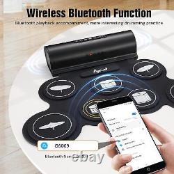 POGOLAB Roll up Electronic Drum Kit, 7 Digital Drum Practice Pad Mat with Dual