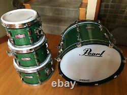 Pearl E pro Tru Trac 4pc Drum Set kit Green Glitter Pad Set with Electronic heads