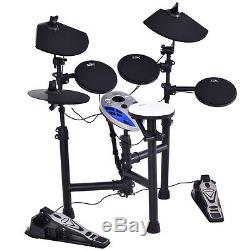 Portable Digital Drums Electronic Drum Kit Foldable Drum Set With Sticks 5 Piece