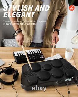 Portable Electric Electronic Drum Kit 7 Pad 2 Pedal + Drumsticks