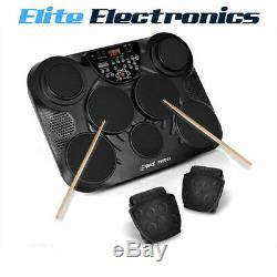 Pyle Electronic Table Top Drum Kit 7 Drum Pads with Touch Sensitivity