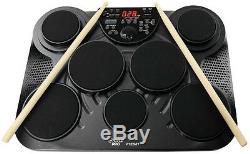 Pyle PTED01 Electronic Table Top Drum Kit 7 Pad 2 Pedals 25 Preset Drum Kits