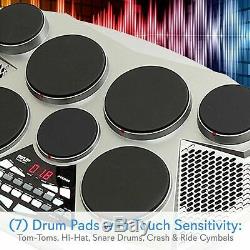 Pyle Pro Electronic Drum kit Portable Electric Tabletop Drum Set Machine wi