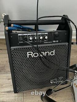 ROLAND TD-25 Electronic V-Drum Kit Inc Pearl Double Base Peddle, Amp And More