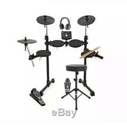 Rockklik Beat Electronic/Electric 5-Piece Drum Kit with Symbols/Headphones/Stool