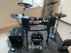 Roland Electronic Drum Kit Td15kv With Yamaha Monitor & Upgrades