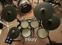 Roland TD25KV electronic drum kit with twin upgraded kick pads & Pearl hardware