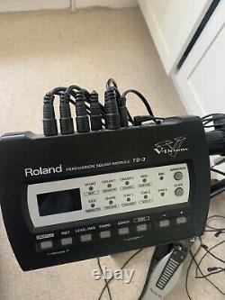 Roland TD3 electric drum kit stand, module and cables