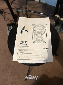 Roland TD -11 Electronic Drum Kit With Mapex Double Base Pedals Sticks And Stool