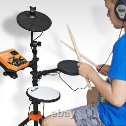 Starter Drum Kit, Stool and Headphones Electronic Digital Set Carlsbro Rock 50