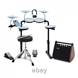 VISIONDRUM Compact Mesh Electronic Drum Kit Amp Pack Blue