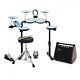 Visiondrum Compact Mesh Electronic Drum Kit Amp Pack Blue