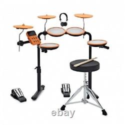 VISIONDRUM Electronic Drum Kit with Stool and Headphones Orange