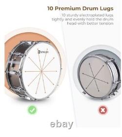 Vangoa Snare Drum Set, Student Snare Drum Kit with Stand, Drum Mute Pad, 5A Drum