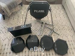 Vintage 1980s Pearl Drum-X Electronic Drum Set Kit (with Pads, Brain, Hardware)