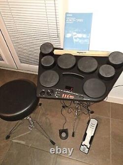 Yamaha dd 75 electronic drum kit, snare stand, manual, sticks, drum throne